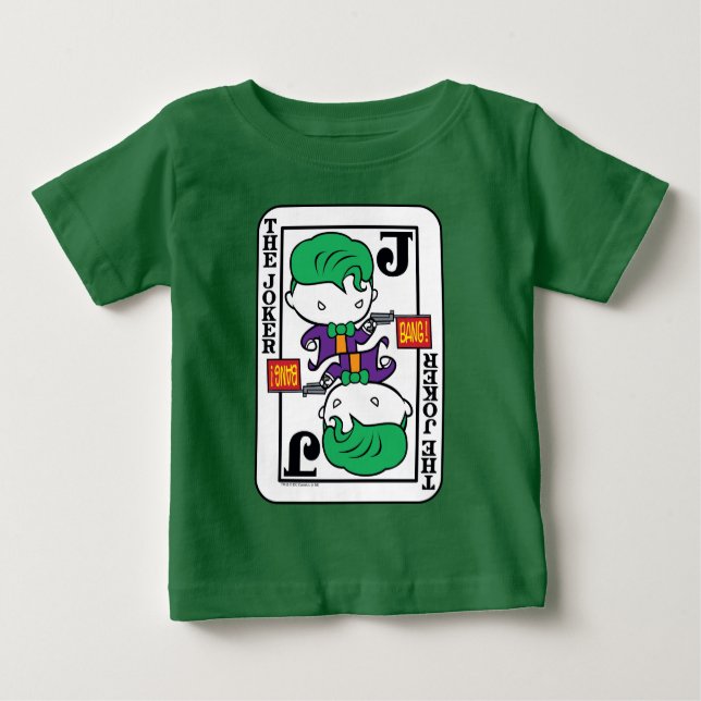 Camiseta Para Bebê Cartão de Reprodução de Joker Chibi (Frente)