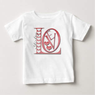 Camiseta Para Bebê Cartas de Amor com Corações por Shirley Taylor