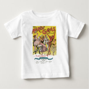 Camiseta Para Bebê Cartaz Antigo Amarelo do Mardi Gras
