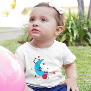 Camiseta Para Bebê Cartografia da Lua do Tempo Nap