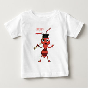 Camiseta Para Bebê Cartografia de formiga vermelha e bonita