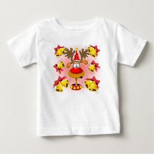 Camiseta Para Bebê Cartografia de Natal divertida com Bells Alarm