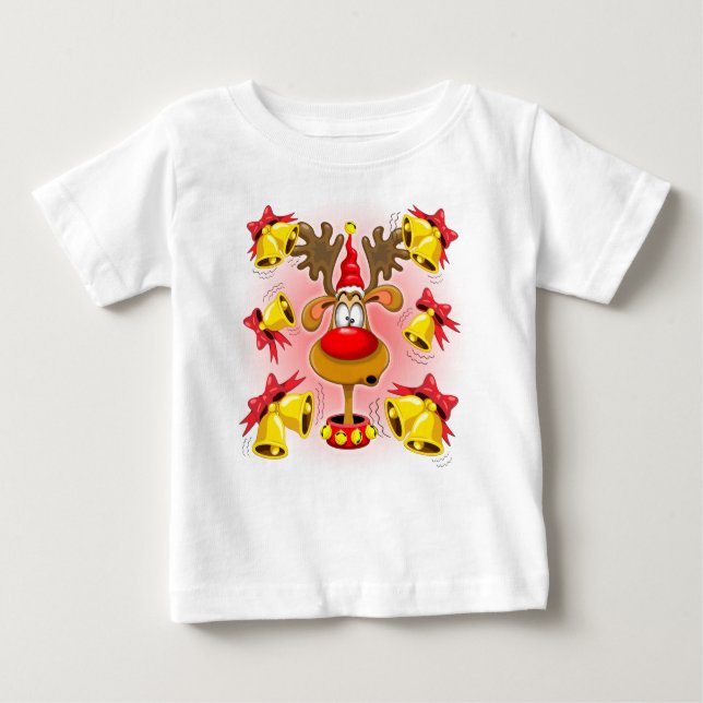 Camiseta Para Bebê Cartografia de Natal divertida com Bells Alarm (Frente)