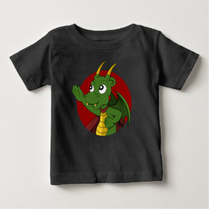 Camiseta Para Bebê Cartografia do dragão verde