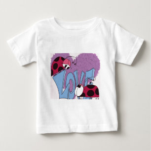 Camiseta Para Bebê Cartoon Adorable Ladybug Love