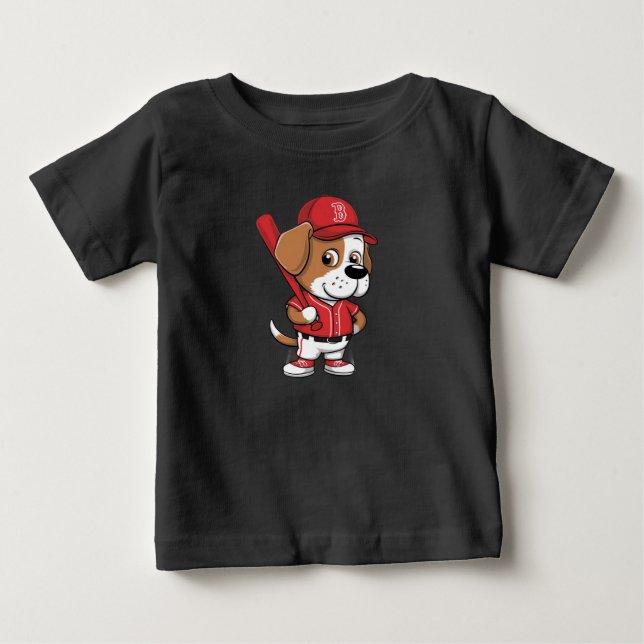 Camiseta Para Bebê Cartoon Beball Puppy (Frente)