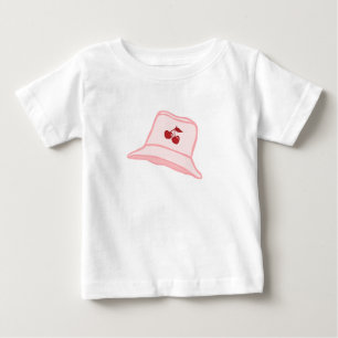 Camiseta Para Bebê Cartoon Bebê Rosa Coquette Cereja Bucket Hat