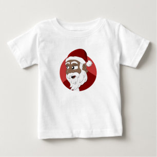 Camiseta Para Bebê Cartoon Black Santa Claus