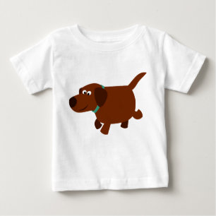 Camiseta Para Bebê Cartoon Bonito Chocolate Labrador Bebê T-Shirt