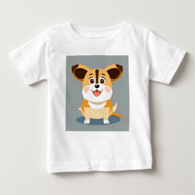 Camiseta Para Bebê Cartoon Bonito Cuppy com Expressão Adorável (Frente)