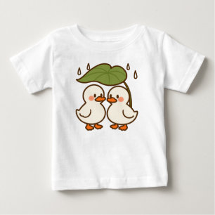 Camiseta Para Bebê Cartoon Bonito Ducklings Compartilhando Crianças F