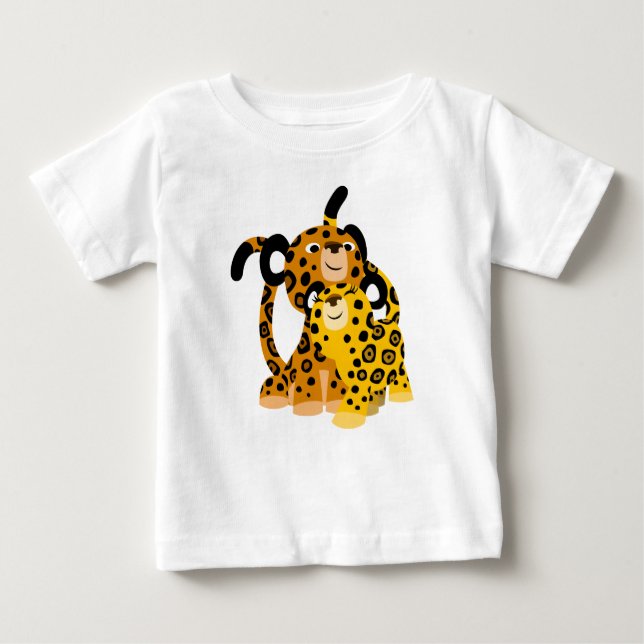 Camiseta Para Bebê Cartoon Bonito Jaguares Apaixonados (Frente)