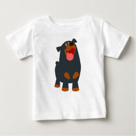 Camiseta Para Bebê Cartoon Bonito Rottweiler Baby T-Shirt