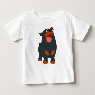 Camiseta Para Bebê Cartoon Bonito Rottweiler Baby T-Shirt