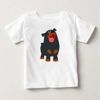 Camiseta Para Bebê Cartoon Bonito Rottweiler Baby T-Shirt