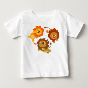 Camiseta Para Bebê Cartoon Bonito Sem Peso Leões Camiseta Bebê