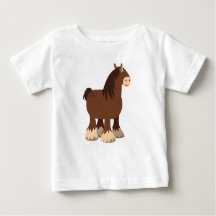 Cartoon Bonito Shire Horse Baby T Shirt
