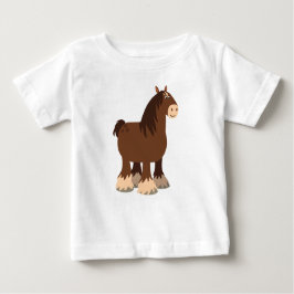 Camiseta Para Bebê Cartoon Bonito Shire Horse Baby T Shirt