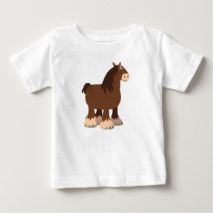 Camiseta Para Bebê Cartoon Bonito Shire Horse Baby T Shirt