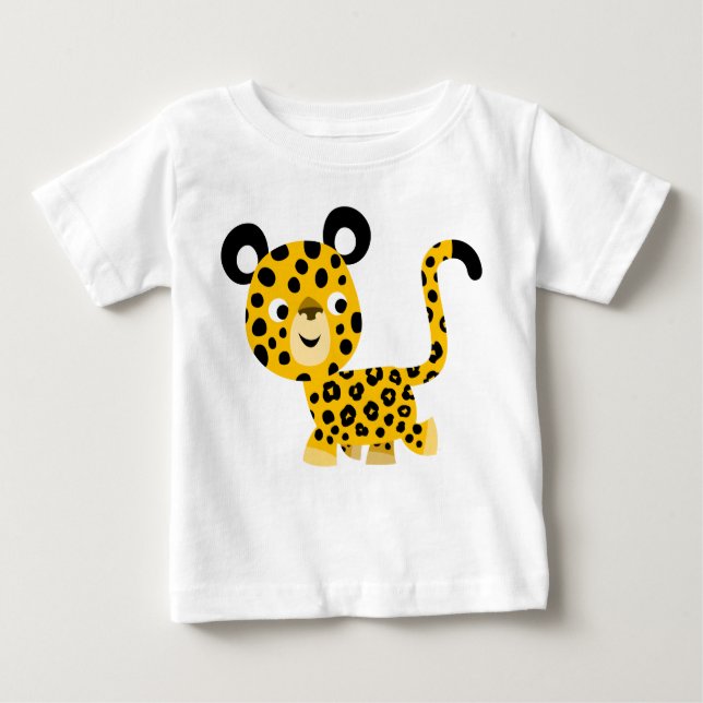 Camiseta Para Bebê Cartoon Bonito Sorrindo Camiseta-Leopardo (Frente)
