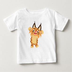 Camiseta Para Bebê Cartoon Bonito Spunky Bobcat Baby T-Shirt