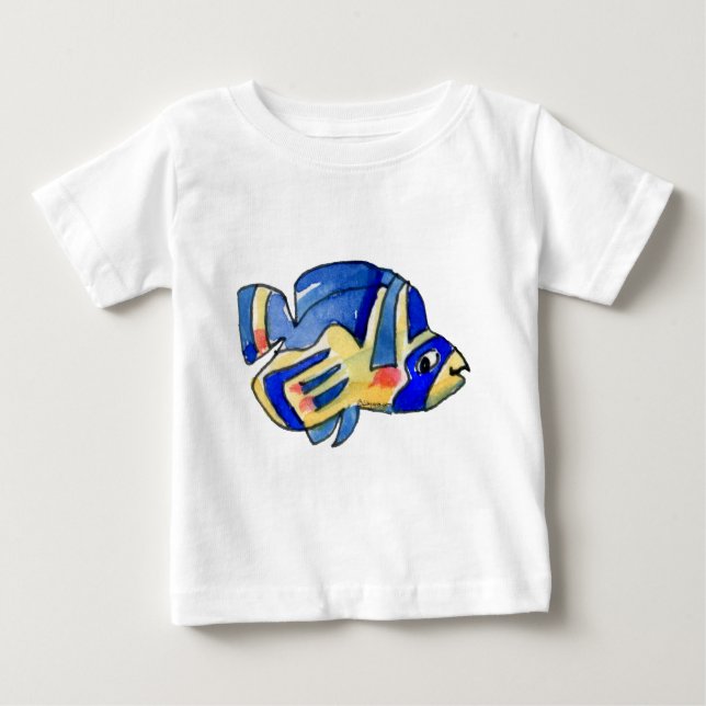 Camiseta Para Bebê Cartoon Borboleta Azul (Frente)