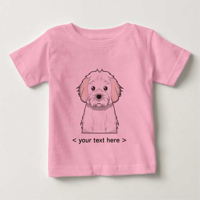 Camiseta Para Bebê Cartoon Cavachon Personalizado (Frente)