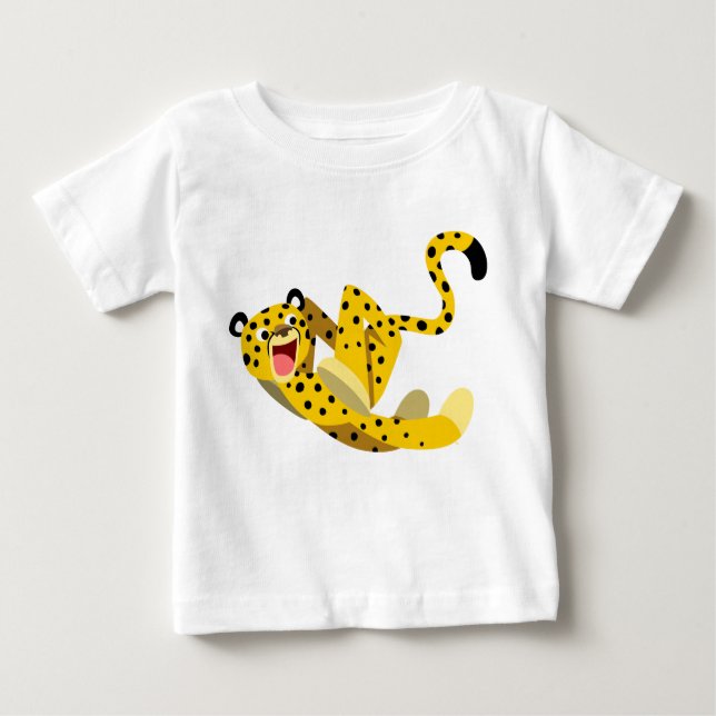 Camiseta Para Bebê Cartoon Cheetah Baby T-Shirt (Frente)