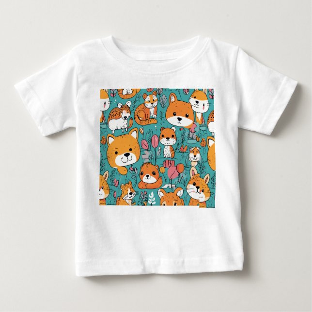 Camiseta Para Bebê Cartoon Craze: Adorable Baby Tee Collection"? (Frente)