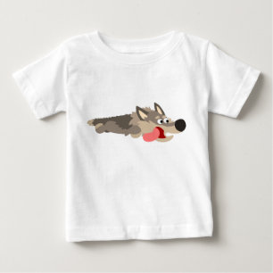 Camiseta Para Bebê Cartoon da Frota Bonita Wolf Baby T Shirt