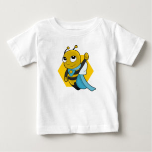 Camiseta Para Bebê Cartoon de abelha super-heróis, bebê T-Shirt