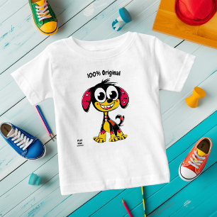 Camiseta Para Bebê Cartoon de Cachorro Divertido – Divertido e Person