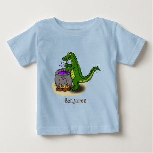 Camiseta Para Bebê Cartoon de cozinhar de cromo verde