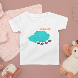 Camiseta Para Bebê Cartoon de Elefante Multicoloração