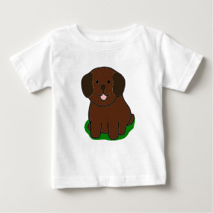 Camiseta Para Bebê Cartoon de laboratório de chocolate LR kawaii