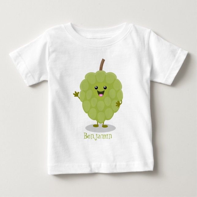 Camiseta Para Bebê Cartoon de maçã-pastelaria (Frente)