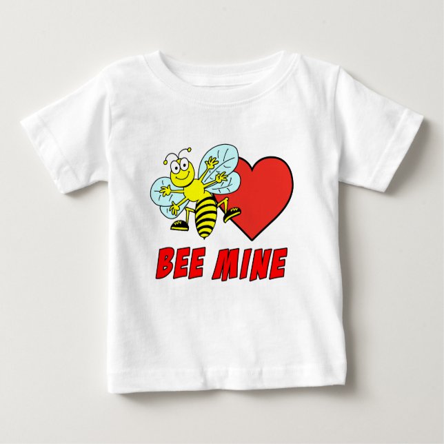 Camiseta Para Bebê Cartoon de Namorados de Bee Mine (Frente)