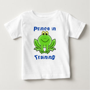 Camiseta Para Bebê Cartoon de Sapo Verde "Prince in Training"