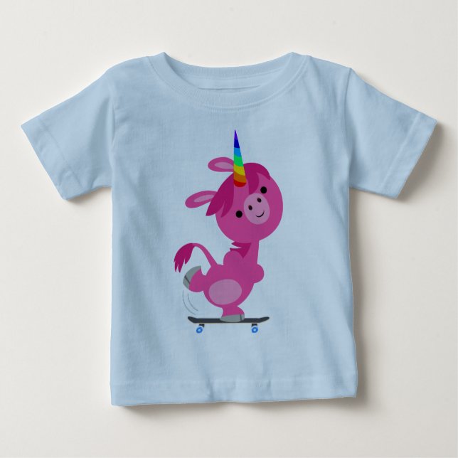 Camiseta Para Bebê Cartoon de SkateBOA Unicorn Baby T Shirt (Frente)
