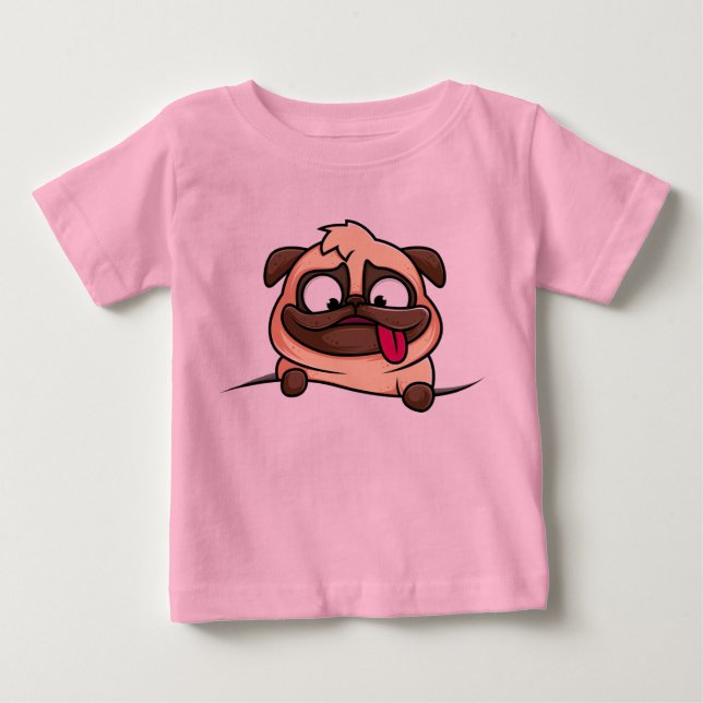 Camiseta Para Bebê Cartoon Dog Engraçado (Frente)