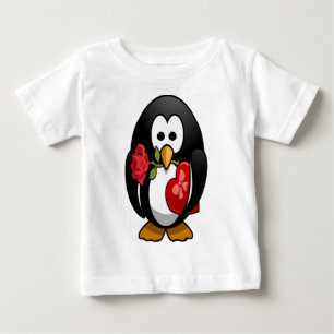 Camiseta Para Bebê Cartoon Engraçado Pinguim Dia de os namorados Boni
