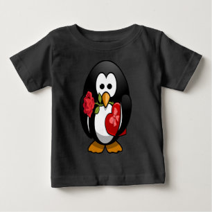 Camiseta Para Bebê Cartoon Engraçado Pinguim Dia de os namorados Boni