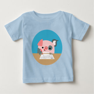 Camiseta Para Bebê Cartoon Escrevendo Porco Roupa