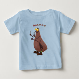 Camiseta Para Bebê Cartoon feio e faminto