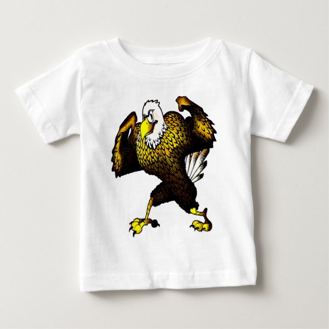Camiseta Para Bebê Cartoon Fighting Eagle (Frente)