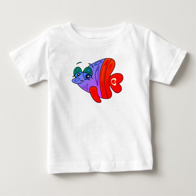 Camiseta Para Bebê cartoon funny fish (Frente)