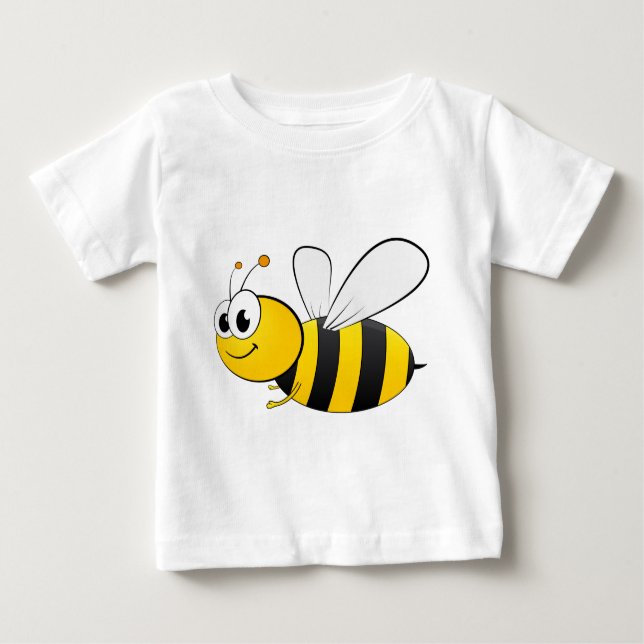 Camiseta Para Bebê Cartoon Happy Smiling Bee (Frente)