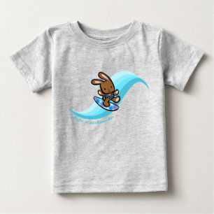 Camiseta Para Bebê Cartoon Hawaiaf Surfing Holiday Turq