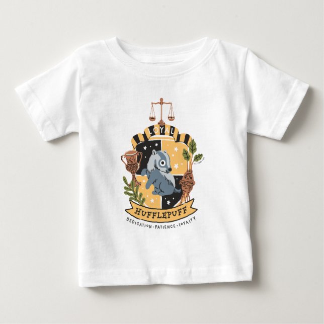 Camiseta Para Bebê Cartoon Leal Hufflepuff (Frente)