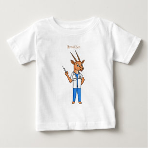 Camiseta Para Bebê Cartoon médico de antílope Gemsbok